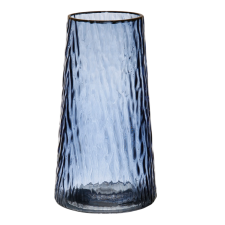 VASE EN VERRE AMORE BLEU D10.5XH20CM