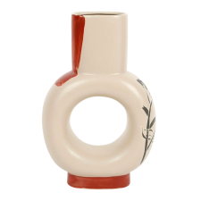 VASE ETERRA BEIGE ET TERRACOTTA 18X8H28CM