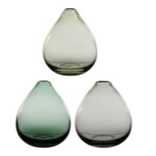 LOT DE 3 VASES CYRIUS GRIS VERT D11XH13CM