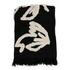 PLAID TUFTE 170X130CM NOIR ET BLANC