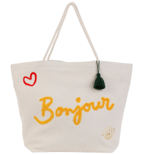SAC BONJOUR AMORE 55X21X40CM CREME
