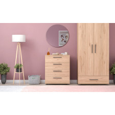 COMMODE A 4 TIROIRS - SFN-604-FF-1EFFET BOIS DE CHENE