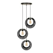 SUSPENSION SAORI 3 LAMPES NOIR H131CM