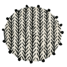 TAPIS ROND ROMANCE NOIR ET BLANC D100CM