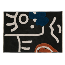 TAPIS VISAGE ARTY 140X95CM BLANC ET NOIR