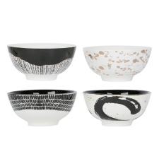 LOT DE 4 BOLS BTE LIGNE 28CL BLANC ET NOIR