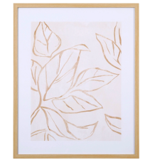 CADRE DECO FEUILLE DORE 42X52CM