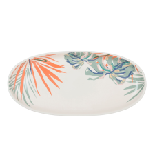 PLAT OVALE TROPIC ART EN GRES 35X16.5CM MULTICOLORE