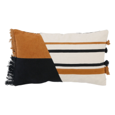 HOUSSE DE COUSSIN COURBA 50X30CM TERRACOTTA ET NOIR
