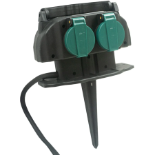 MULTIPRISE EXTÉRIEURE 4 PRISES IP44 NOIR ET VERT