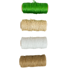 LOT DE 4 CORDES DE JARDIN MARRON VERT ET BLANC