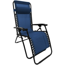 FAUTEUIL TRANSAT PLIANT AVEC ACCOUDOIRS BLEU