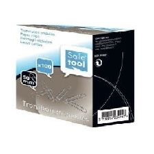 BOITE 100 TROMBONES 50 MM PLAQUE NICKEL BOUT ROND FORME ONDULEE - FIL DIA- 120-10