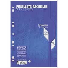 COPIES SIMPLES PETITS CARREAUX 210*297 MM (GRAND FORMAT) 80G 100 PAGES