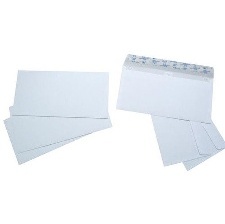 ENVELOPPES BLANCHES 110*220 MM 80G SANS FENÊTRE