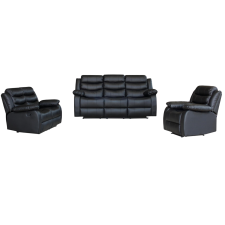 ENSEMBLE DE CANAPES RELAX XLH-9023 EN SIMILI CUIR NOIR