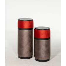 LOT DE 2 VASES AVRUPA GRIS ET ROUGE
