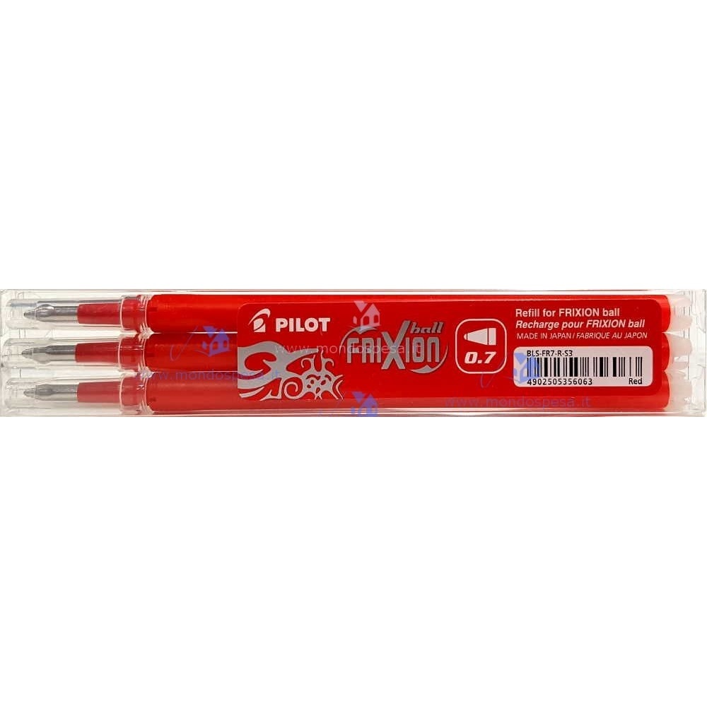 Recharge pour stylo Roller Pilot FriXion ball 0,7mm - Rouge
