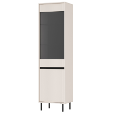 VITRINE OSAKA BEIGE 2 PORTES AVEC PIEDS NOIR