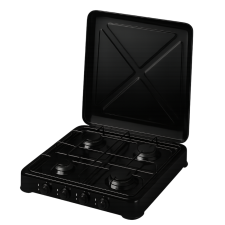 RECHAUD A GAZ 7LINE HT64N 4 FEUX AVEC COUVERCLE NOIR