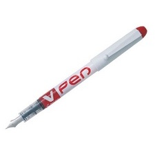 STYLO PLUME EFFAÇABLE - V-PEN - PLUME MOYENNE - ROUGE