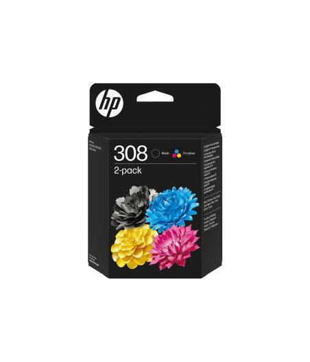 CARTOUCHE D'ENCRE HP 308 HP-6L6S6UE - 4 COULEURS - PACK DE 2