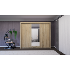 ARMOIRE COULISSANTE QUADRO 240 AVEC MIROIR CHENE