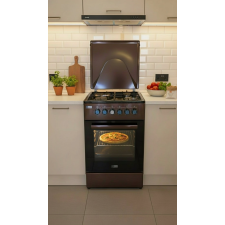 CUISINIERE NEOLUX CENLX5531BR 3 FEUX GAZ ET 1 FEU ELECTRIQUE AVEC FOUR ELECTRIQUE MARRON