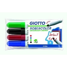 MARQUEURS TABLEAU BLANC 4X GIOTTO ROBERCOLOR POINTE OGIVE MAXI 7MM  BLEU ROU