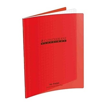 CONQUERANT Carnet A6 Petits Carreaux 5mm 100 Pages Reliure Intégrale  Couverture Carte Recyclée Coloris Assortis