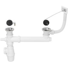 VIDAGE POUR EVIER COMPLET WIRQUIN INOX 2 BACS DIAMETRE 50MM