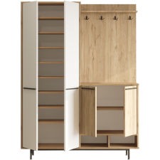 MEUBLE CHAUSSURE OS1-SW - 4 PORTES - 2 NICHES - MARRON/BLANC