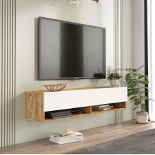 TABLE TV SUSPENDU FR11-AW - 2 TIROIRS - 2 NICHES - BOIS CLAIR