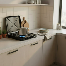RECHAUD A GAZ EVOLU JK-004C-CE-BLACK 4 FEUX AVEC COUVERCLE NOIR