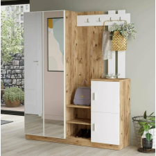 MEUBLE DE COULOIR DD5-AW - 2 TIROIRS - 2 NICHES - CHENE/BLANC