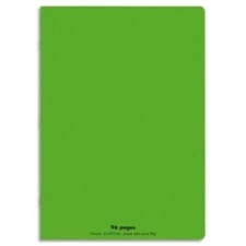 CAHIER GRANDS CARREAUX 96 PAGES 210x297 POLYPRO VERT 