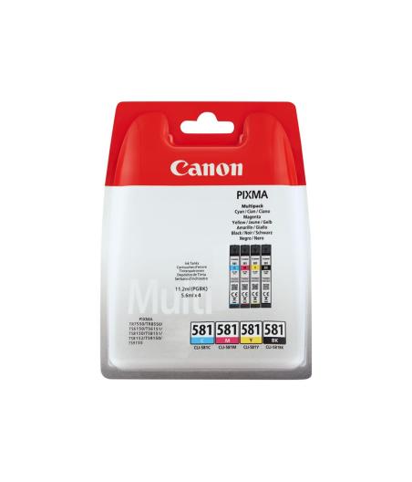 PACK CARTOUCHE D'ENCRE CANON CLI-581 - NOIR JAUNE CYAN MAGENTA