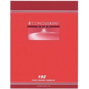 CAHIER PETITS CARREAUX 192 PAGES 210x297 CONQUERANT