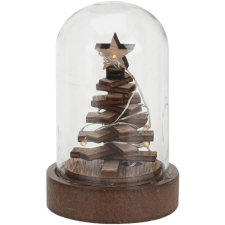 SCENETTE BOIS SOUS CLOCHE 1 PILE CR2032