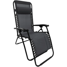 FAUTEUIL TRANSAT PLIANT AVEC ACCOUDOIRS GRIS ANTHRACITE