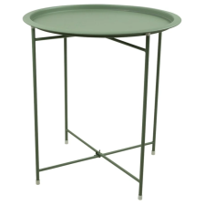 TABLE D APPOINT RONDE PLIANTE EN METAL VERT PASTEL