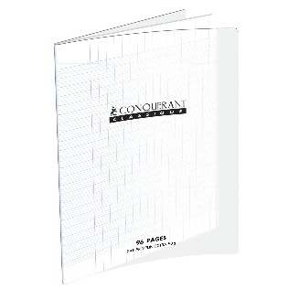 CAHIER GRANDS CARREAUX 96 PAGES 240x320 POLYPRO INCOLORE CONQUERANT