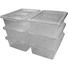 BOITES PLASTIQUES 10 LITRES TRANSPARENTES X6
