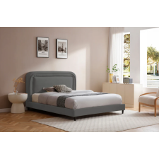 LIT SL9568-140 140X190 EN TISSU MICROFIBRE GRIS AVEC SOMMIER