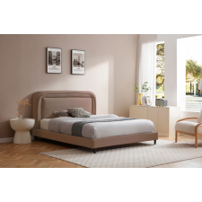 LIT SL9568-140 140X190 EN TISSU MICROFIBRE AVEC SOMMIER MARRON CLAIR