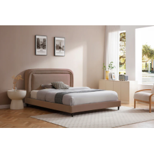 LIT SL9568/180 180X200 EN TISSU MICROFIBRE MARRON CLAIR AVEC SOMMIER