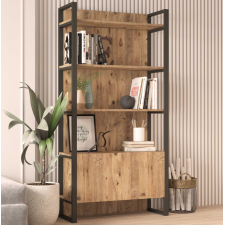 BIBLIOTHEQUE ML6-A EFFET BOIS ET NOIR