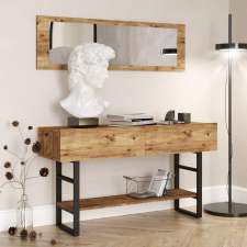 CONSOLE D'ENTREE ML24A BOIS CLAIR ET METAL NOIR