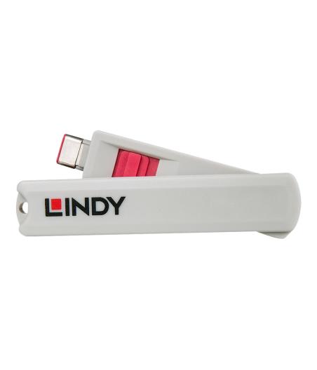 BLOQUEUR DE PORT USB TYPE C LINDY (40425) ROUGE