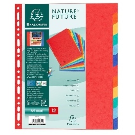 INTERCALAIRE CARTE LUSTREE A4 JEU 12 COULEURS ASSORTIES